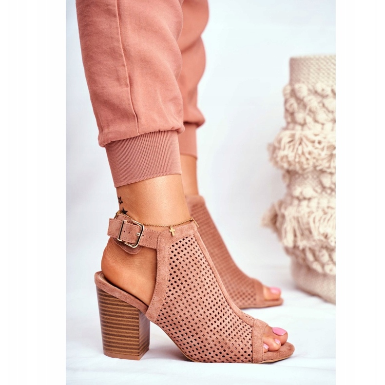 FB1 Női áttört csizma Peep Toe Pink Paradise barna 3 FB1 Női áttört csizma Peep Toe Pink Paradise barna 3