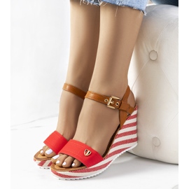 Piros espadrillák a Storey éken barna 1 Piros espadrillák a Storey éken barna 1