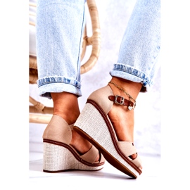 PS1 Női szandálok Wedge Sötétbézs Veenuson barna 4