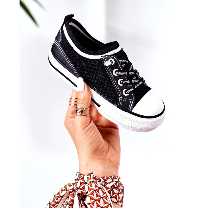 Apawwa Gyermek levegős, fekete Kids Club Cipők 1