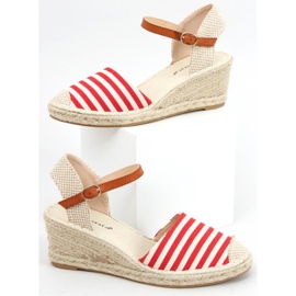 Irma Red csíkos espadrillák bézs piros 1