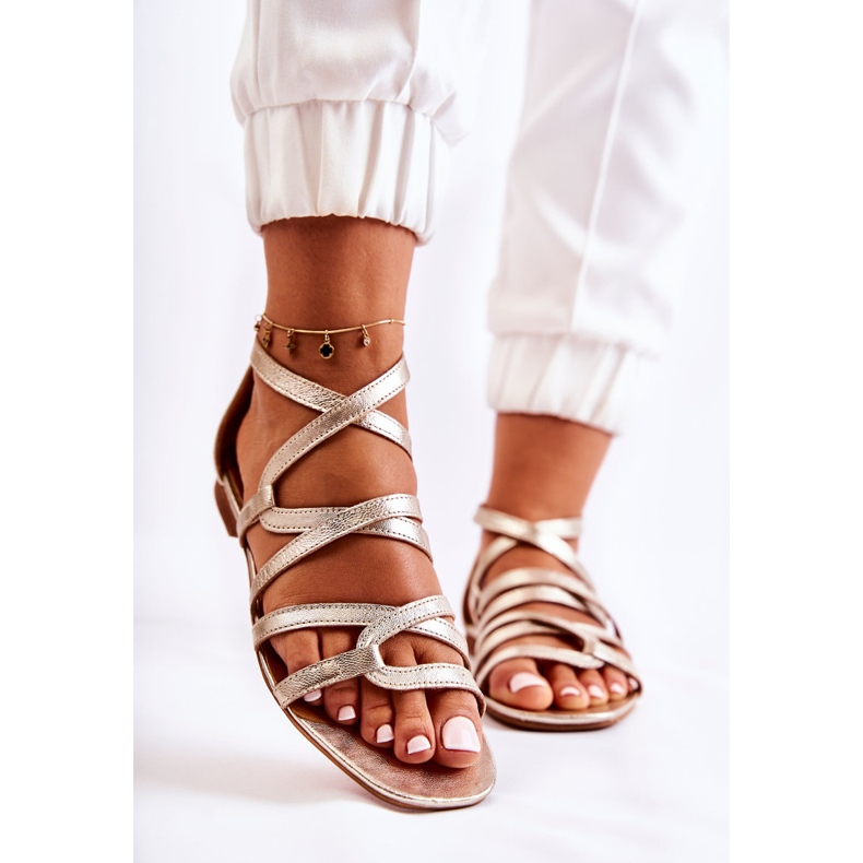 Női Maciejka 05523-25 ​​arany bőrszandál aranysárga 1