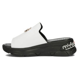 Bőr papucs Filippo DK3872 / 22 Wh fehér 2