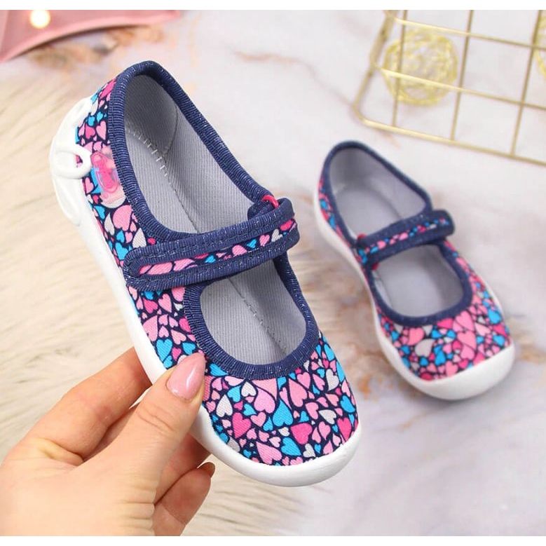 Tépőzáras balerina papucs Grant Jr. Befado sötétkék 1