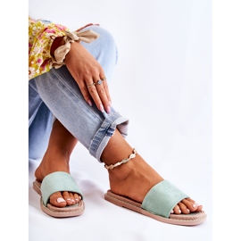 FJ1 Velúr női papucs Sunset Green zöld 2