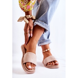 FJ1 Velúr női bézs naplemente papucs 1