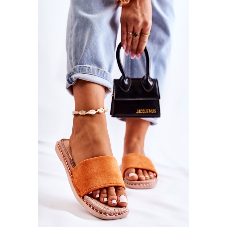 FJ1 Velúr női papucs narancssárga Sunset 1