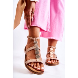 Női szandál dekoratív övvel bézs Seila 1