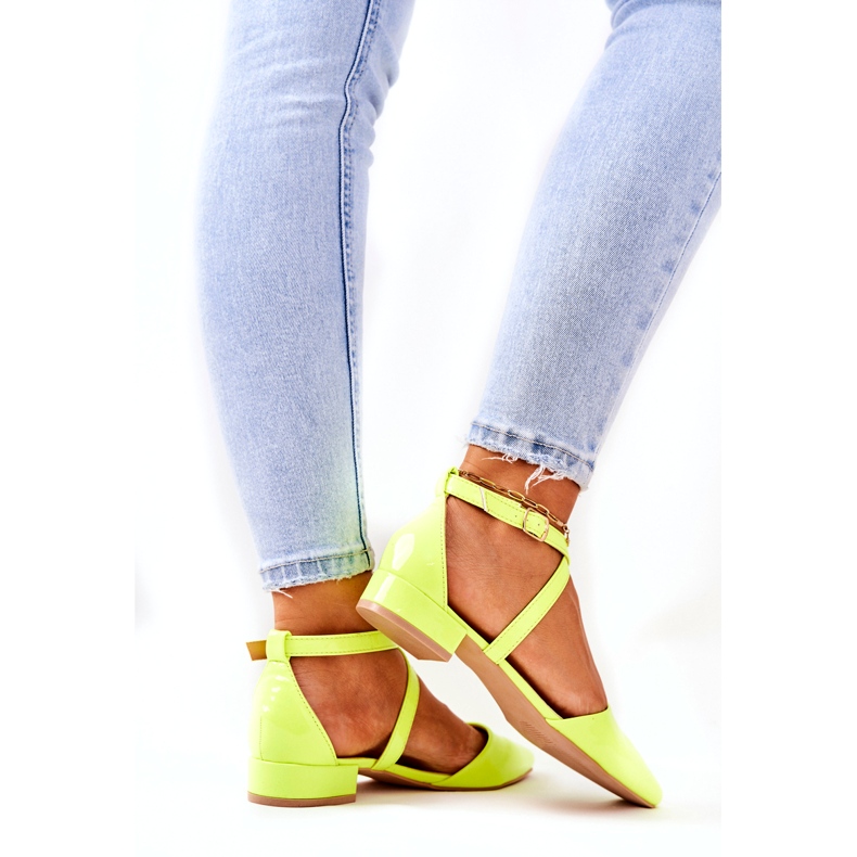 WS1 Patent Pumps Alacsony Sarkú Neon Sárga Giovanna 4