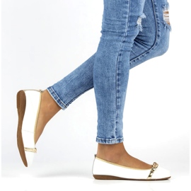 Bőr balett lakások lánccal Filippo DP3709/22 fehér 5