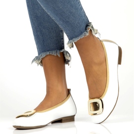 Bőr cipő díszítéssel Filippo DP3661/22 Wh fehér 7