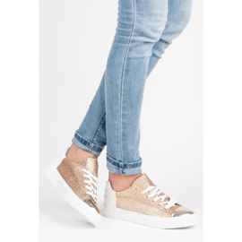 Kylie Kötött tornacipő csillámmal sárga 1