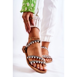 PS1 Kényelmes női szandál díszekkel, fekete Nell 1