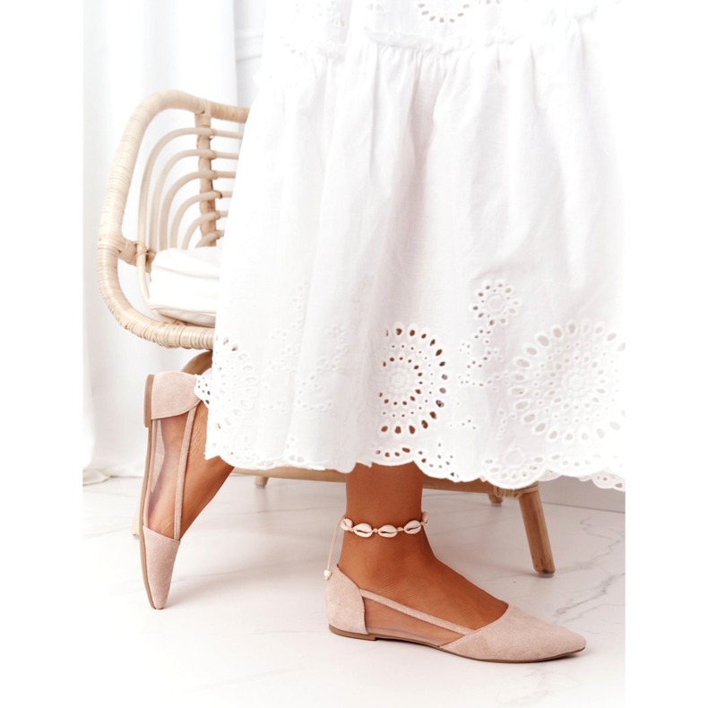 Spitz balerina hálóval, bézs 8BL71-2015 3