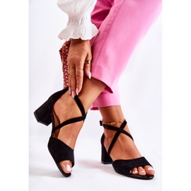 Női magassarkú szandál Sergio Leone SK825 fekete 2