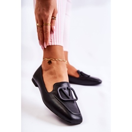 PS1 Mokaszin cipő fekete Hermosa díszítéssel 2