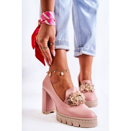 PA2 Elegáns szivattyúk díszítő sima rózsaszín-bézs katerine-vel 1