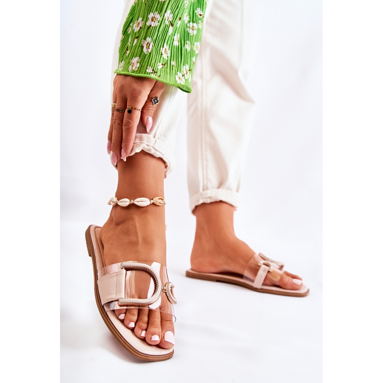 FS1 Divatos női bézs Marsala papucs 1