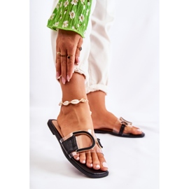 FS1 Divatos női fekete papucs Marsala 2