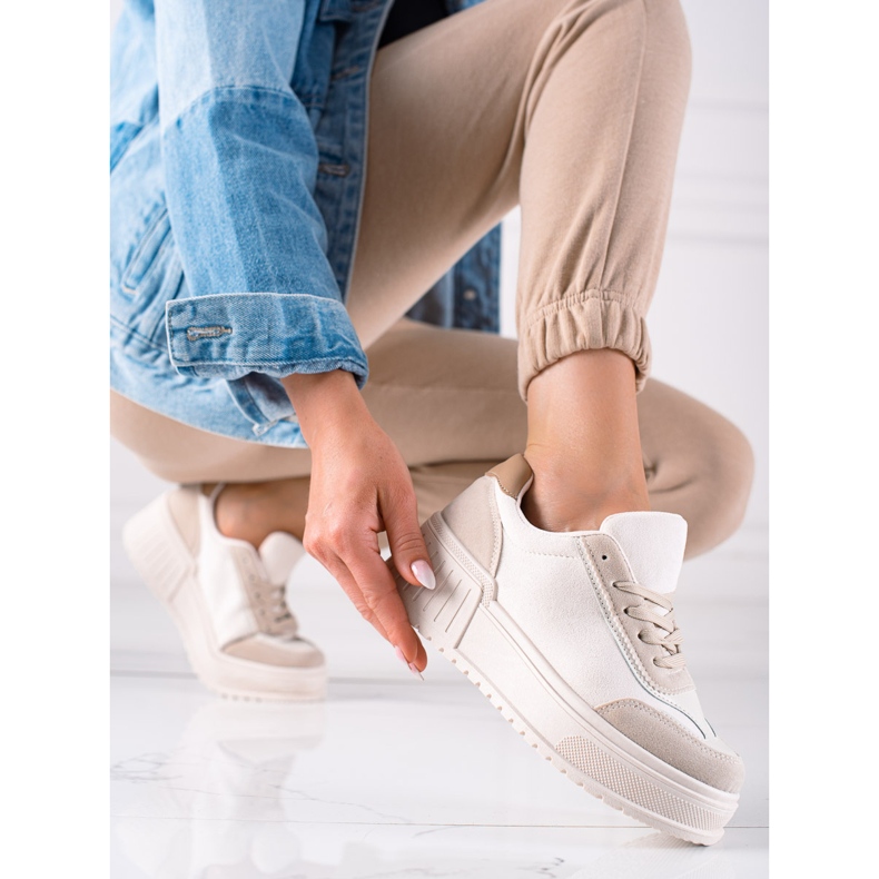 TRENDI Stílusos cipők a platformon bézs 1