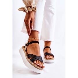 FL1 Női fonott szandálok a Black Selea platformon fekete 1