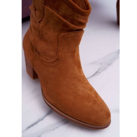 Női csizma sarkán Cowboy Camel Maverick barna 3