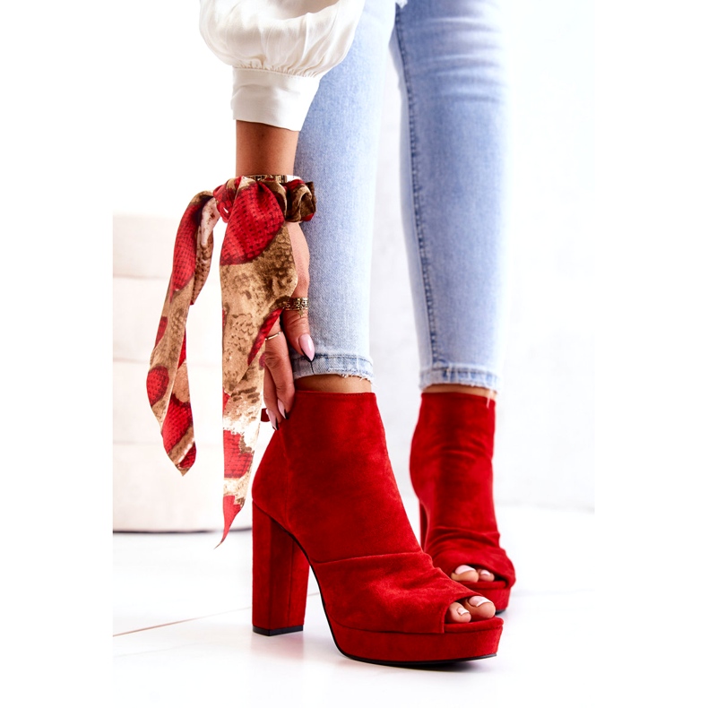 WS1 Csizma egy bárban Nyitott lábujjak Piros Imádom 4