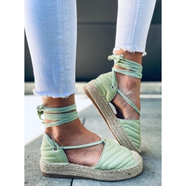 Freesia Green bokakötős espadrillák zöld 2