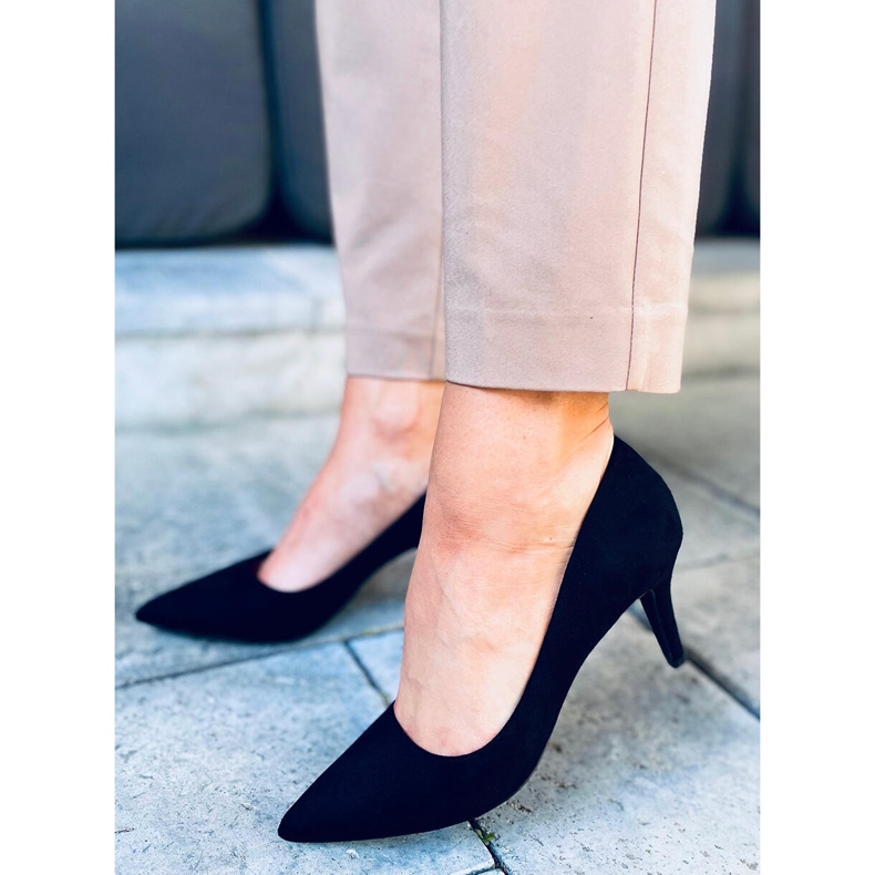 Kényelmes Holly Black sarkú tűsarkú cipők fekete 2