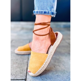 Andrina Yellow női espadrillák barna sárga 2