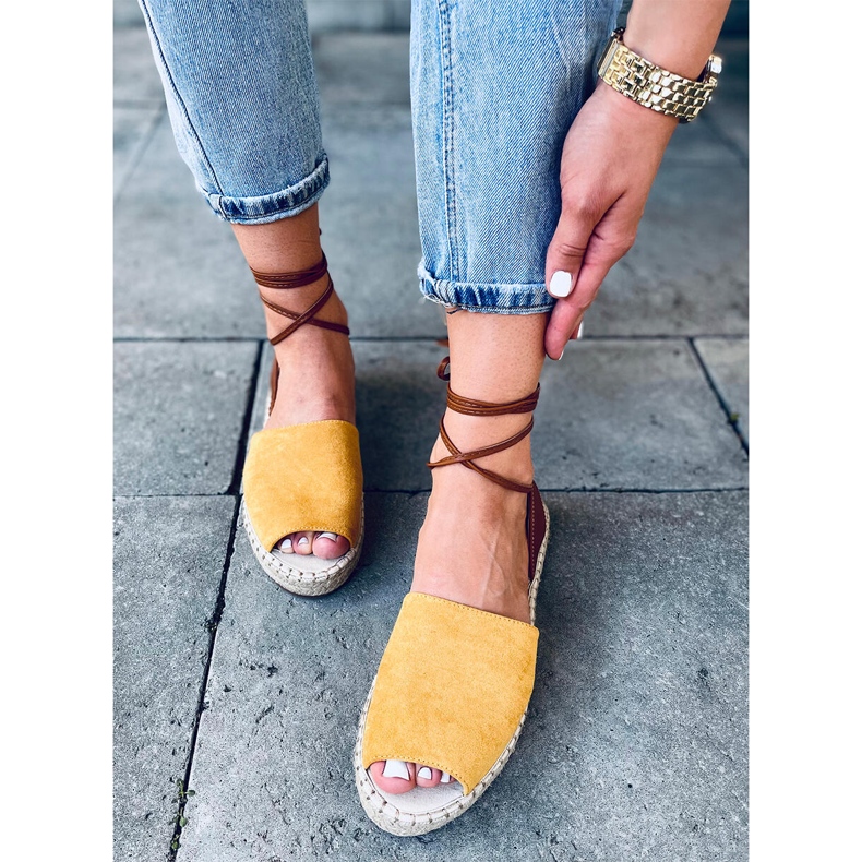 Andrina Yellow női espadrillák barna sárga 1