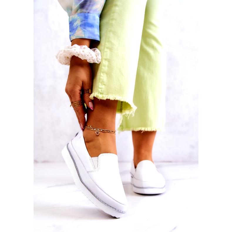 Női bőr tornacipő S.Barski fehér 1