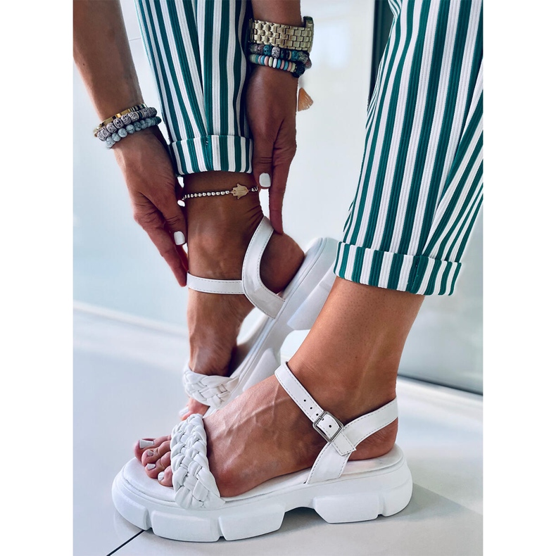 Magas talpú szandál Shanti White fehér 2