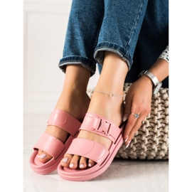 SHELOVET Rózsaszín papucs csattal 1