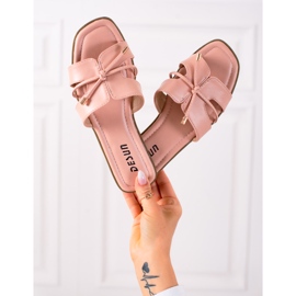 SHELOVET Papucs díszkötéssel rózsaszín 1