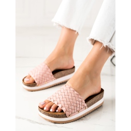 SHELOVET Fonott Papucsok A Platformon rózsaszín 1