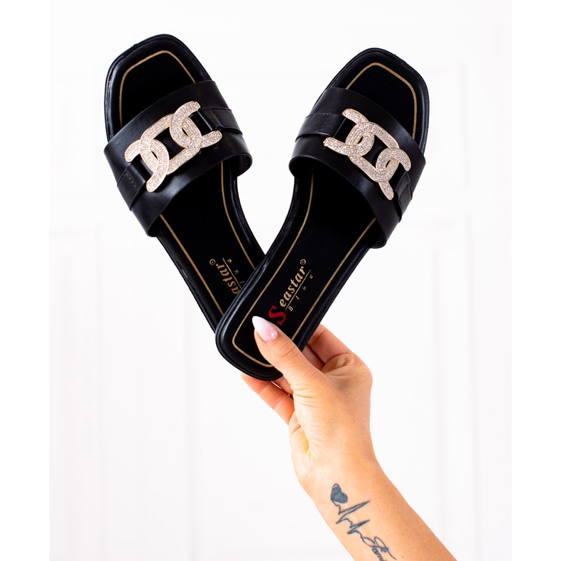 Seastar Elegáns papucs fekete 1 Seastar Elegáns papucs fekete 1