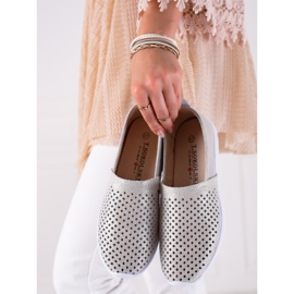 DK Áttört bőr slipons szürke 1