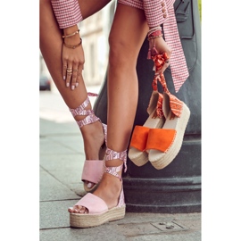 FB2 Velúr narancssárga ékszandál Livia 1