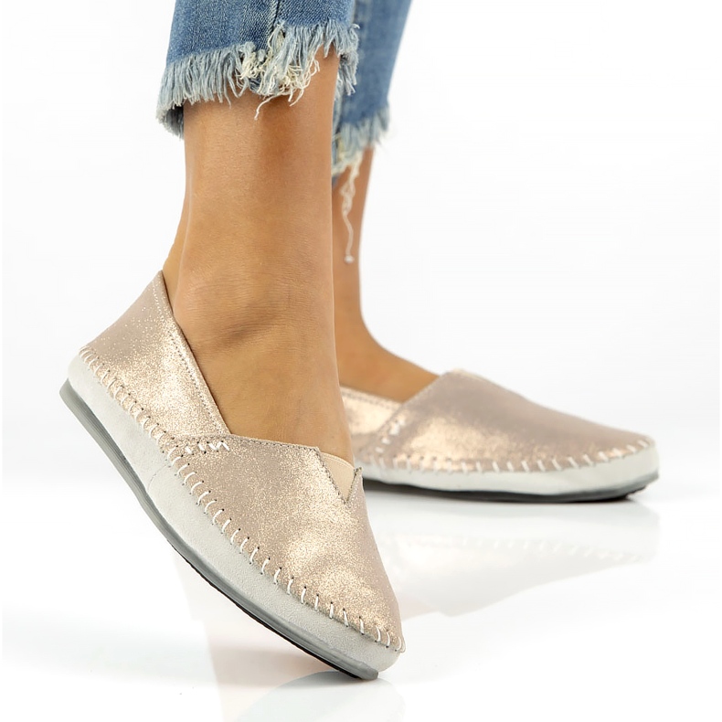 Bőr cipő Filippo DP031 / 22 Go golden szürke aranysárga 4