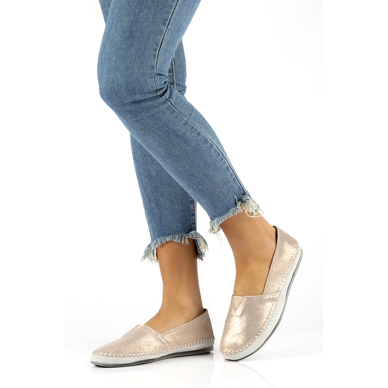 Bőr cipő Filippo DP031 / 22 Go golden szürke aranysárga 3