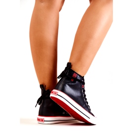 Magas bőr tornacipő Big Star JJ274131 fekete 3