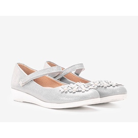 Szürke fényes balerina gyerekeknek Alaja ezüst 1