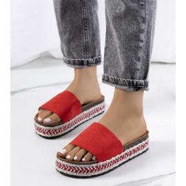 Piros szandál a Bonython parafa talpon 1 Piros szandál a Bonython parafa talpon 1