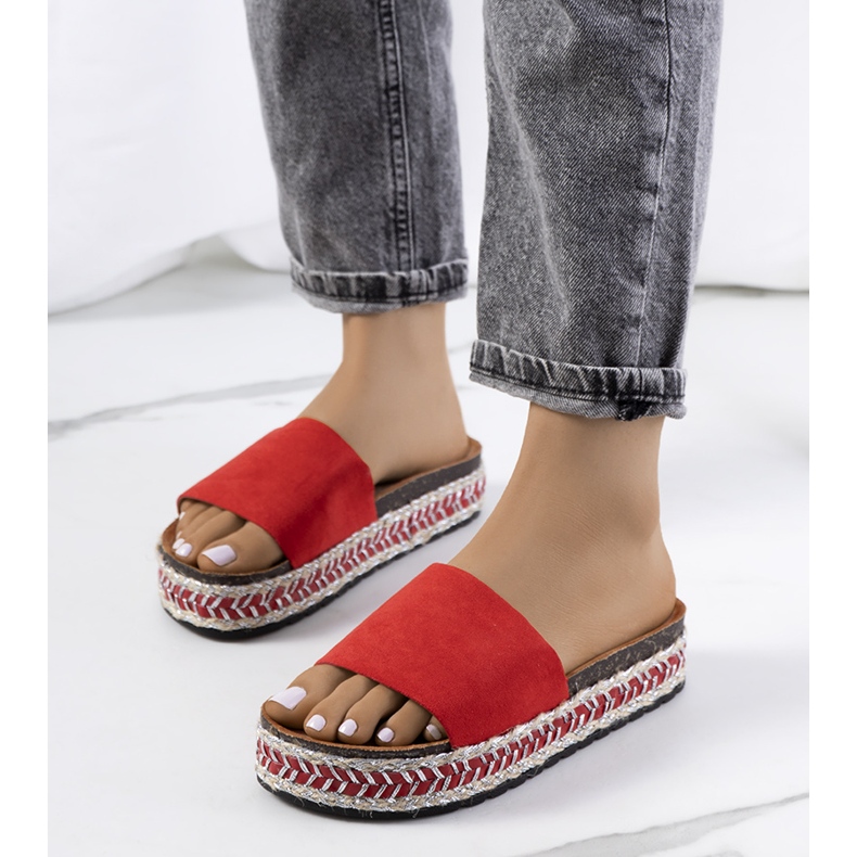 Piros szandál a Bonython parafa talpon 1