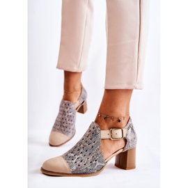 Női áttört bőrcipők Maciejka 04962-04 bézs 1 Női áttört bőrcipők Maciejka 04962-04 bézs 1