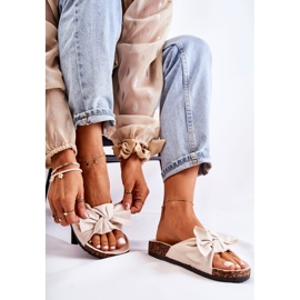 PS1 Wendy világos bézs parafa talpú papucs 2