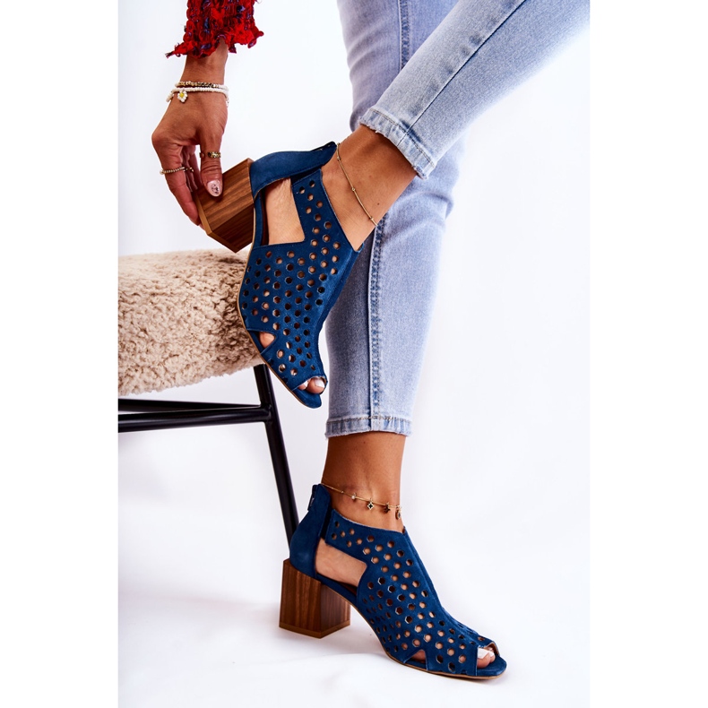 Áttört csizma oszlopon Maciejka 04593-17 Sötétkék 1