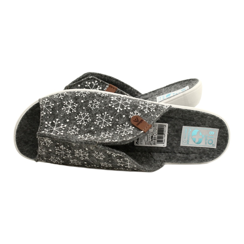 Adanex filc hópehely papucs 24217 fehér szürke 6 Adanex filc hópehely papucs 24217 fehér szürke 6