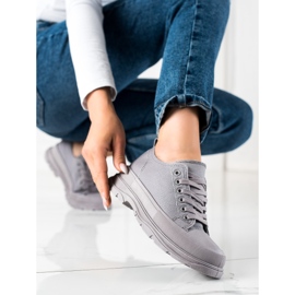 SHELOVET Cipők a platformon szürke 1 SHELOVET Cipők a platformon szürke 1
